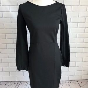 Maje Black Long Sleeve Dress Sheer Cut Out Womens 3 NEW NWT